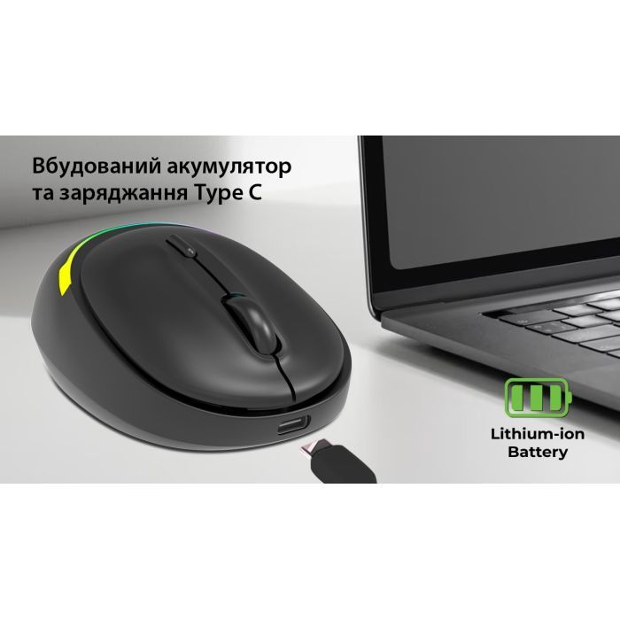 Мышка REAL-EL RM-440W Wireless/Bluetooth Black (EL123200045) изображение 11