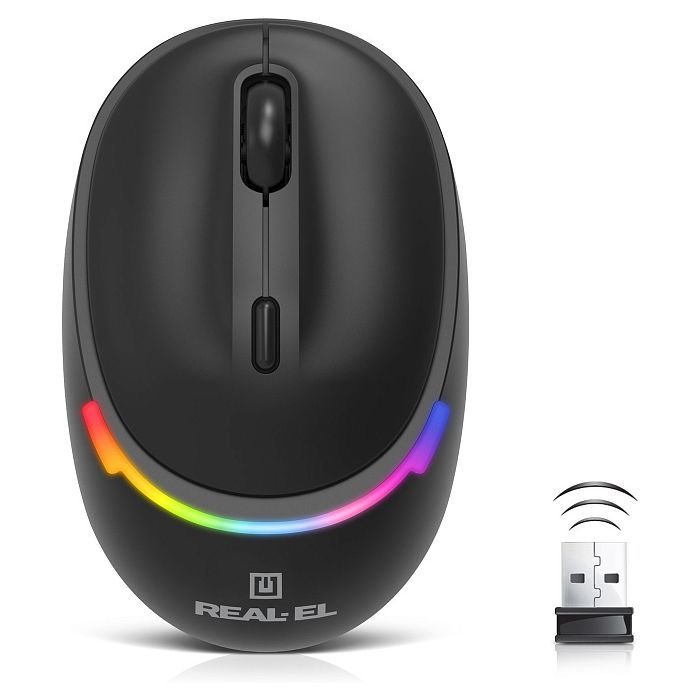 Мышка REAL-EL RM-440W Wireless/Bluetooth Black (EL123200045) изображение 3