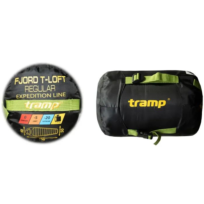 Спальный мешок Tramp Fjord Long кокон правий green/grey (UTRS-094L-R) изображение 12