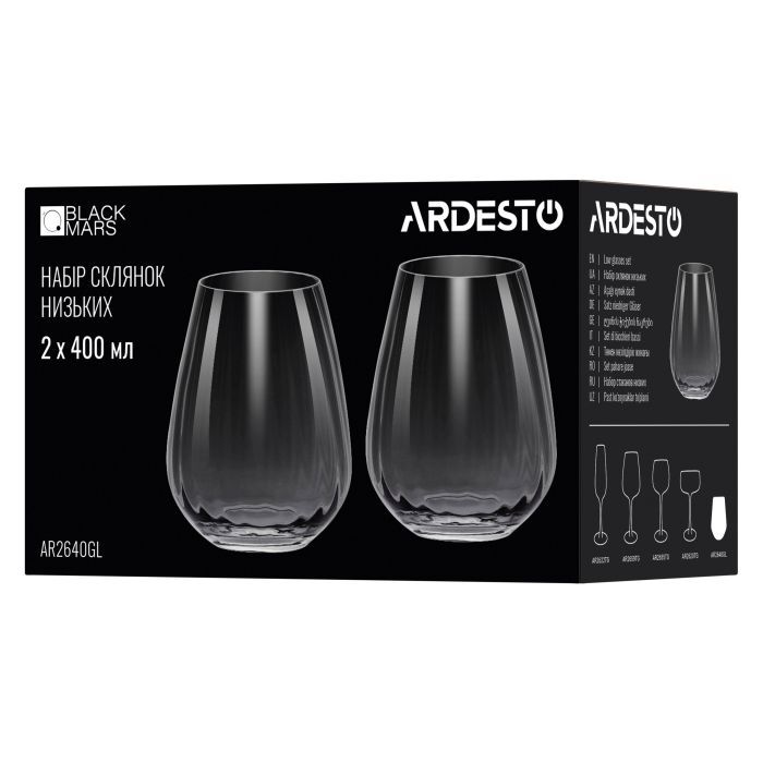 Набір склянок Ardesto Black Mars Orion 400мл, 2шт, скло, сірий (AR2640GL) зображення 4