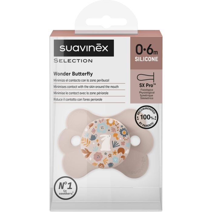 Пустушка Suavinex Wonderland у формі метелика, 0-6 міс. блакитна з малюнком (308776) зображення 3