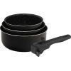 Ківш Bergner Click & cook black, набір зі знімною ручкою 16/18/20 см, 4 предмети (BG-31602-BK)