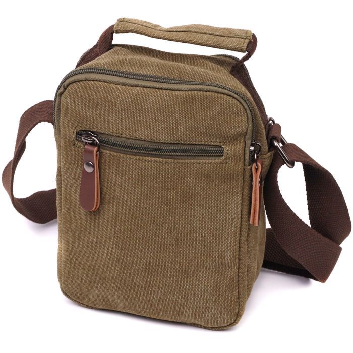 Сумка Vintage З текстилю Оливкова (22219) зображення 2