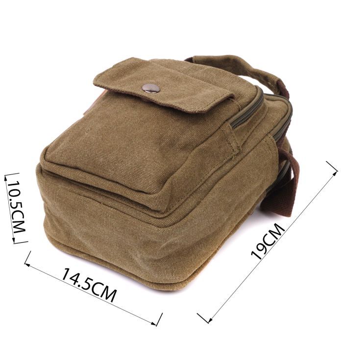 Сумка Vintage З текстилю Оливкова (22219) зображення 3