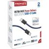 Дата кабель USB-C to USB-C ecoline-cc200.navy Promate (ecoline-cc200.navy) изображение 2