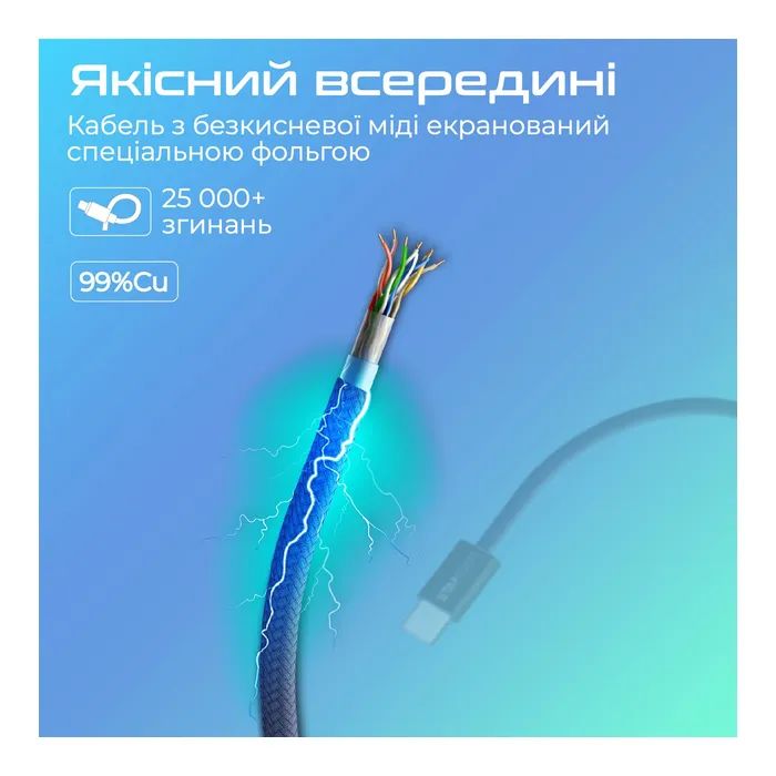 Дата кабель USB-C to USB-C ecoline-cc200.pink Promate (ecoline-cc200.pink) изображение 5