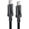 Дата кабель USB-C to USB-C 1.2m 60W stainless steel C12-03 Black Acefast (6974316283317) изображение 2