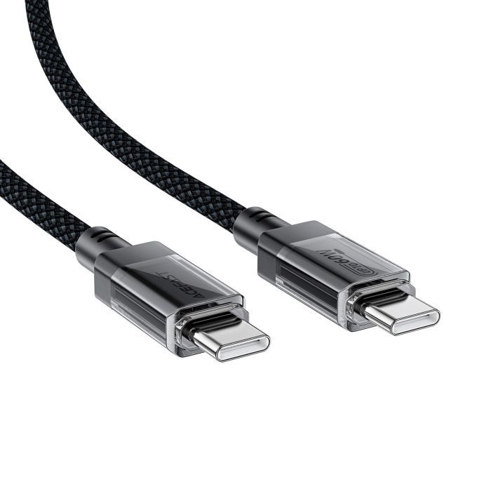 Дата кабель USB-C to USB-C 1.2m 60W stainless steel C12-03 Black Acefast (6974316283317) изображение 3