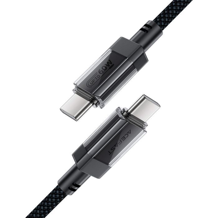 Дата кабель USB-C to USB-C 1.2m 60W stainless steel C12-03 Black Acefast (6974316283317) изображение 4