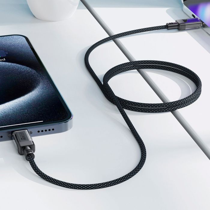 Дата кабель USB-C to USB-C 1.2m 60W stainless steel C12-03 Black Acefast (6974316283317) изображение 7