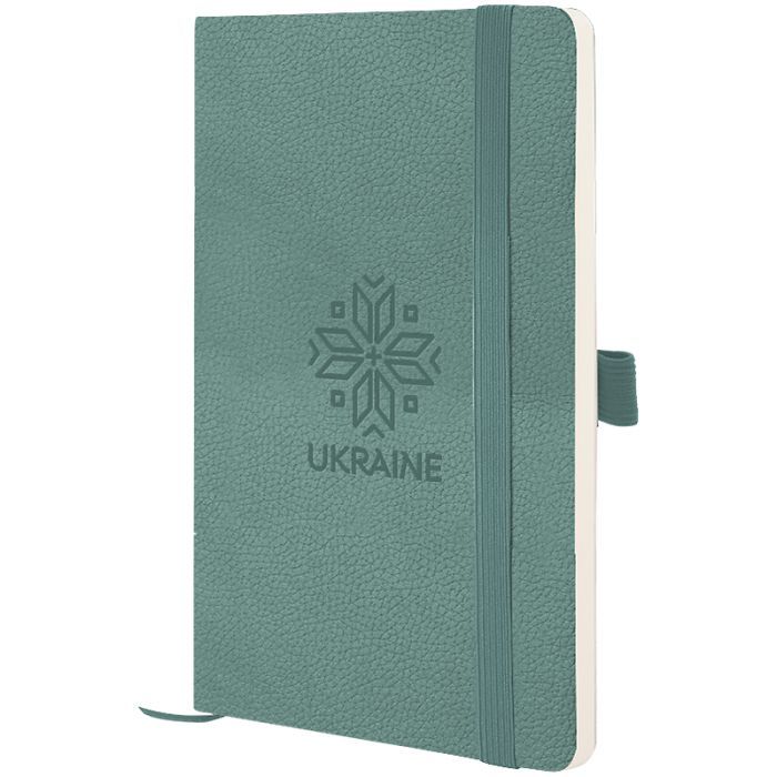Книга записная Axent Partner Soft Skin Вышиванка 125x195 мм, 96 листов, клетка, серо-лазурная (8616-48-5-A)