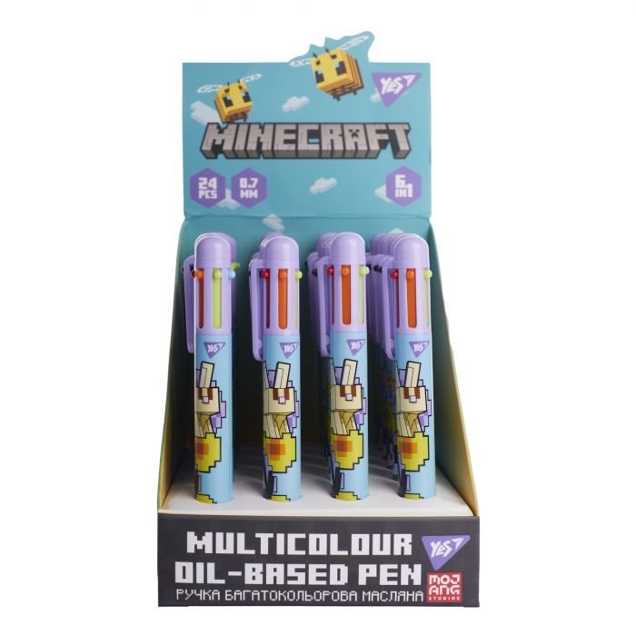 Ручка шариковая Yes Minecraft.Spring 0,7 мм, 6 цветов, 6 цветов (412268) изображение 4