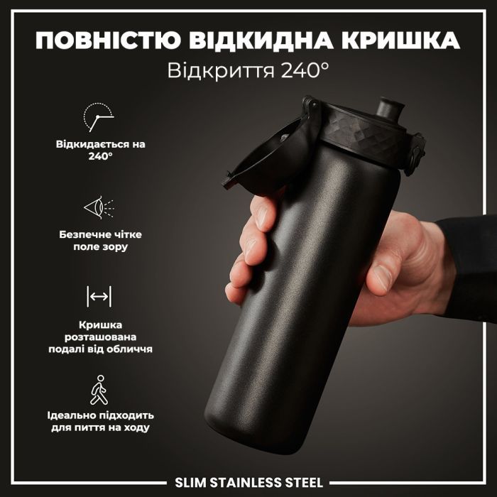 Пляшка для води ION8 OneTouch Stainless Steel 600 мл Blue (I8SS600BLU) зображення 3