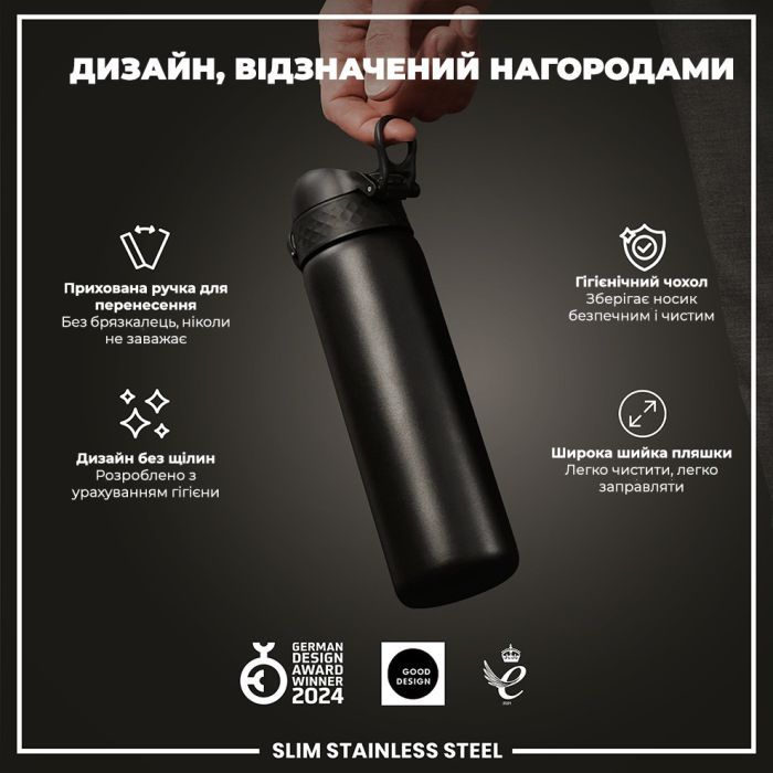 Пляшка для води ION8 OneTouch Stainless Steel 600 мл Blue (I8SS600BLU) зображення 4
