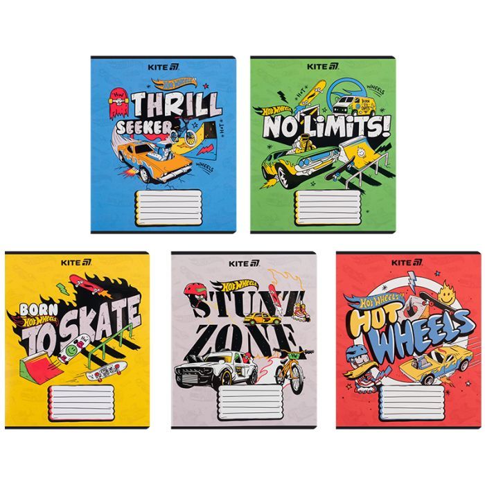 Зошит Kite Hot Wheels, 18 аркушів, лінія (HW25-237)