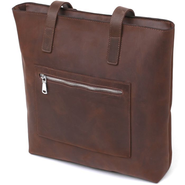 Сумка Shvigel Винтажная шоппер Коричневая (16349) изображение 2