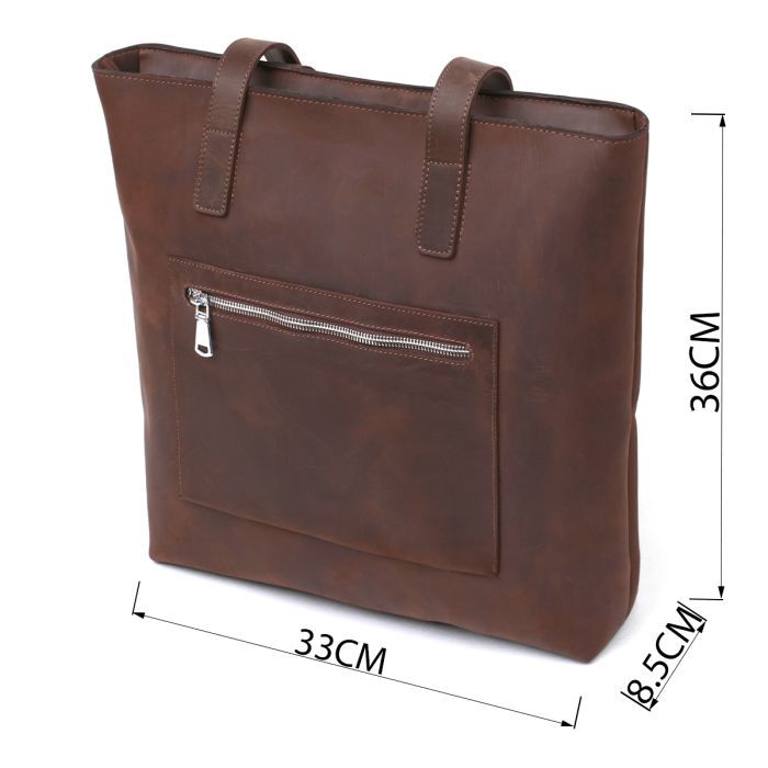 Сумка Shvigel Винтажная шоппер Коричневая (16349) изображение 3