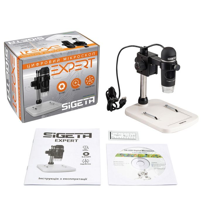 Мікроскоп Sigeta Цифровий Expert 10x-300x 5.0Mpx (65504) зображення 6