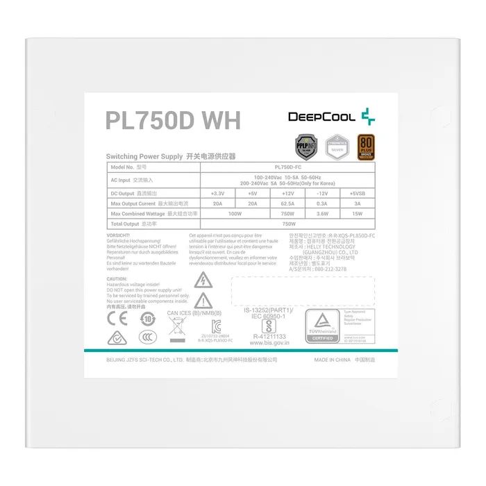 Блок питания Deepcool 750W (PL750D WH) изображение 5