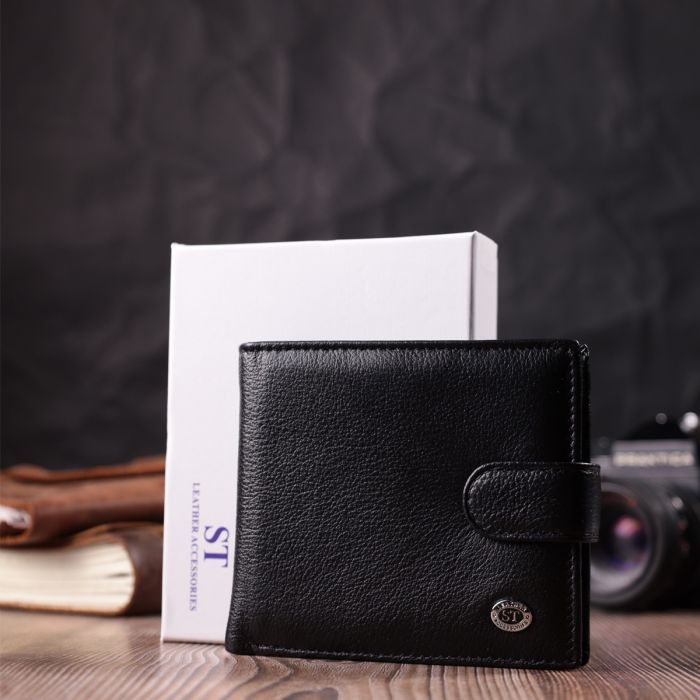 Гаманець ST Leather З натуральної шкіри Чорний (22553) зображення 11