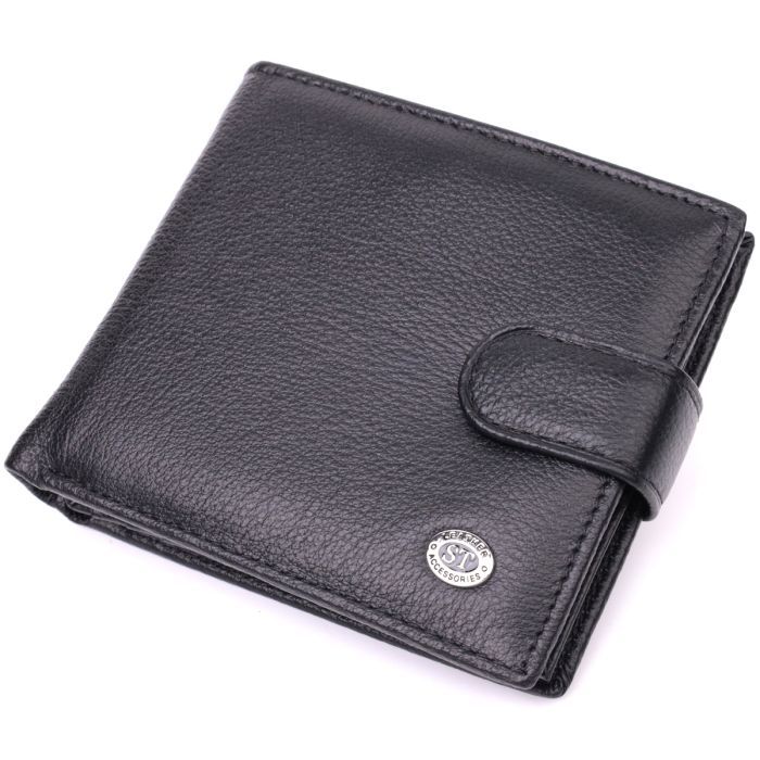 Гаманець ST Leather З натуральної шкіри Чорний (22553)