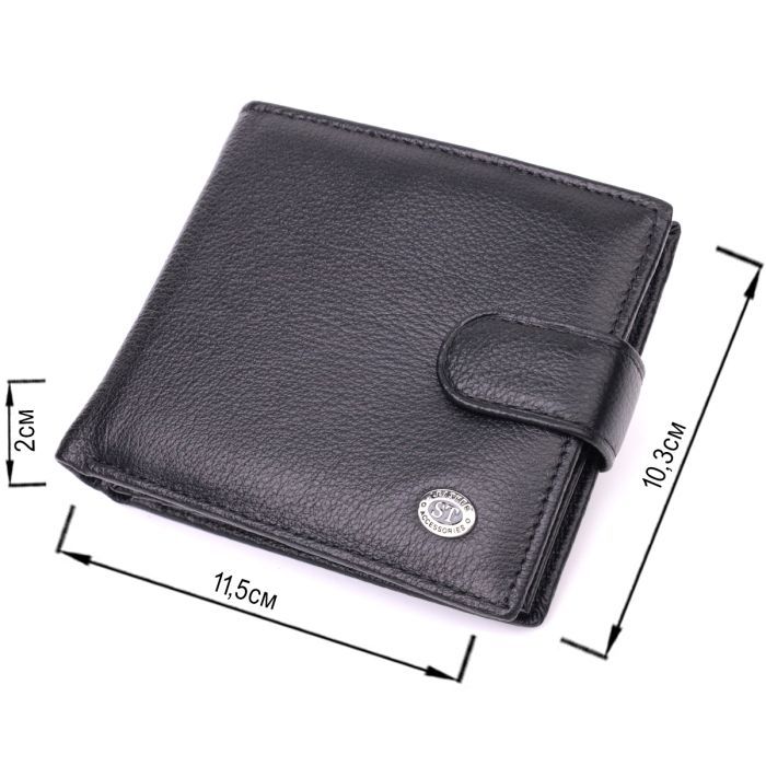 Гаманець ST Leather З натуральної шкіри Чорний (22553) зображення 3