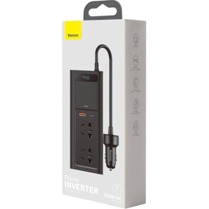 Автомобільний інвертор 12V/220V 150W In-car Inverter, USB, Type-C, 0.4m Baseus (CRNBQ-A01) зображення 5