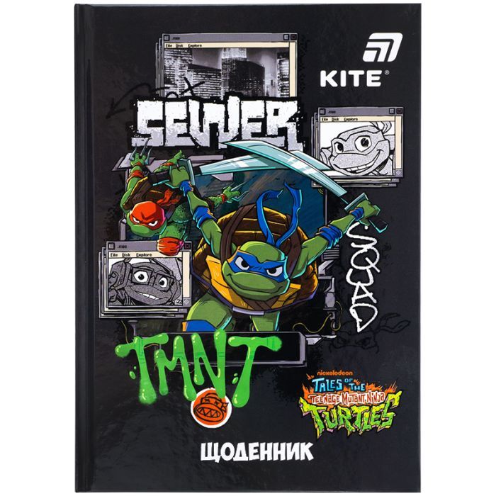 Щоденник шкільний Kite Ninja Turtles, тверда обкладинка (NT25-262)