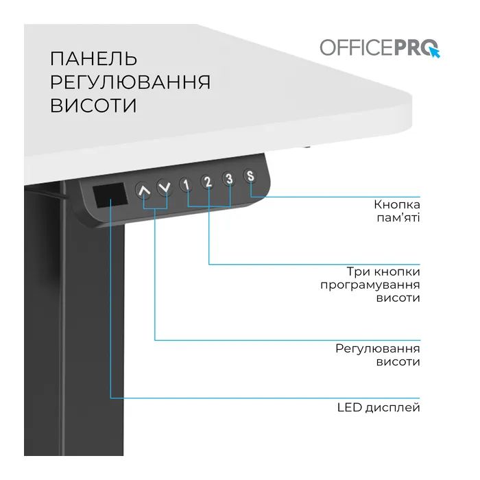Комп'ютерний стіл OfficePro ODE1260LW Wood/Black (ODE1260LW) зображення 5