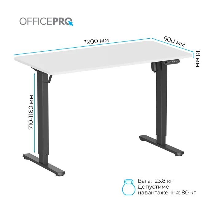 Комп'ютерний стіл OfficePro ODE1260LW Wood/Black (ODE1260LW) зображення 8