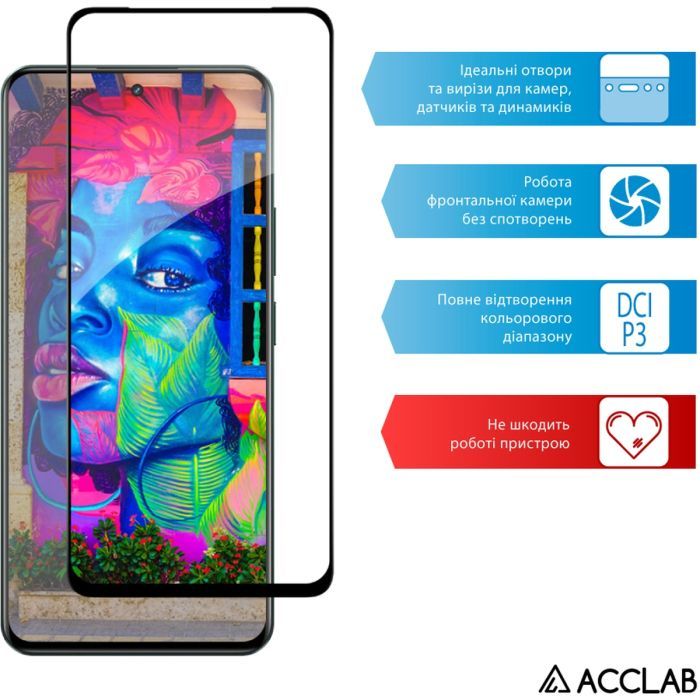 Стекло защитное ACCLAB Full Glue Realme 13+ Black (1283126607561) изображение 5