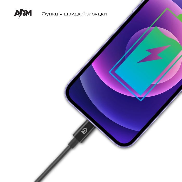 Зарядний пристрій Armorstandart AR-C43 Type-C PD30W + USB QC 3.0 Grey + cable Lightning (ARM82462) зображення 3