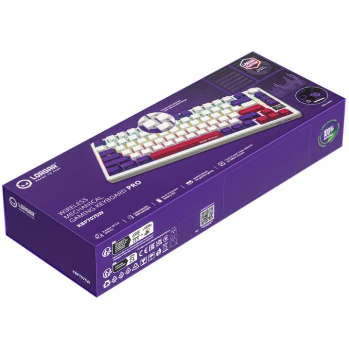 Клавіатура Lorgar KBP7075W Pro RGB Wireless/Bluetooth/USB UA Beige (LRG-KBP7075W-RT-US) зображення 9
