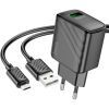 Зарядное устройство HOCO CS21A Rich USB QC3.0 + cable USB to Micro 5P Black (6942007609890)
