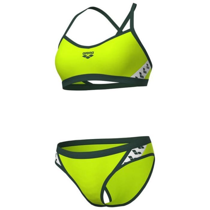 Купальник Arena Icons Bikini Cross Back Solid 005037-660 Салатовий 40 (3468337529255) изображение 7