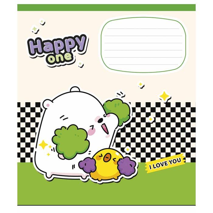 Зошит Школярик Happy one 12 аркушів коса лінія (012-3532C)