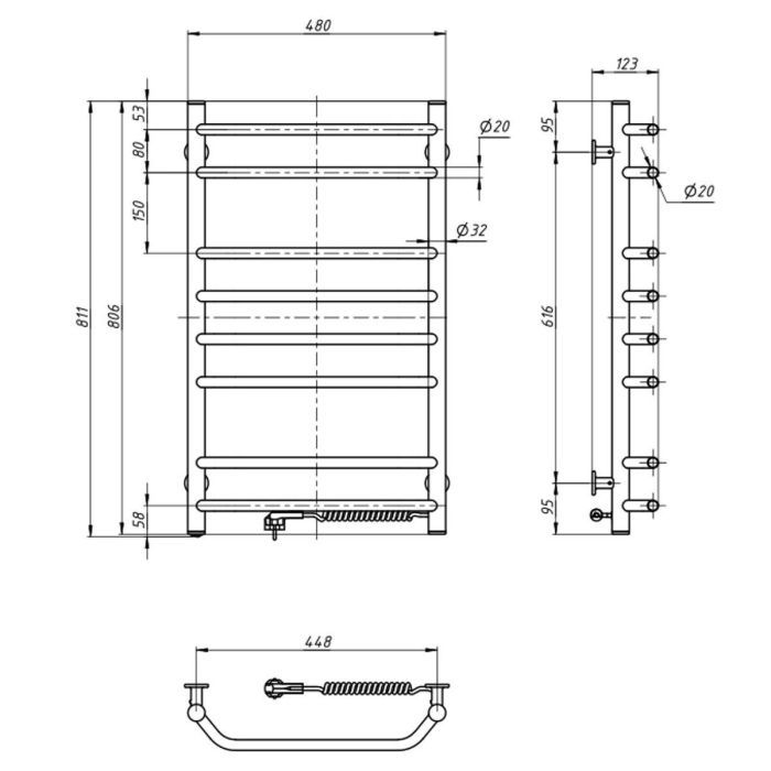 Полотенцесушитель Navin Блюз 480x800 (12-006030-4880) изображение 4