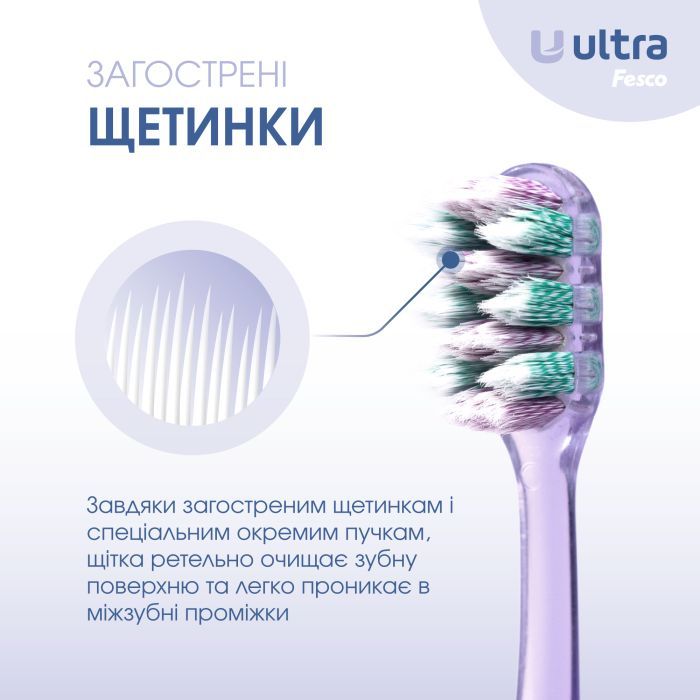 Зубна щітка Fesco Ultra Multi Brush Soft Фіолетова (4820204702106) зображення 4