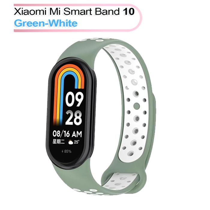 Ремінець до фітнес браслета BeCover Vents Style для Xiaomi Mi Smart Band 10 Black-Green (713629)