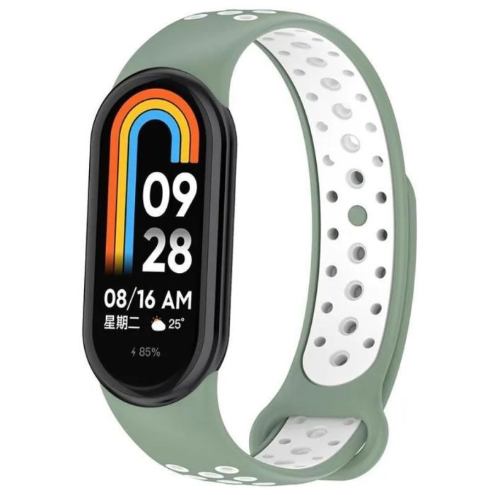 Ремінець до фітнес браслета BeCover Vents Style для Xiaomi Mi Smart Band 10 Black-Green (713629) зображення 2