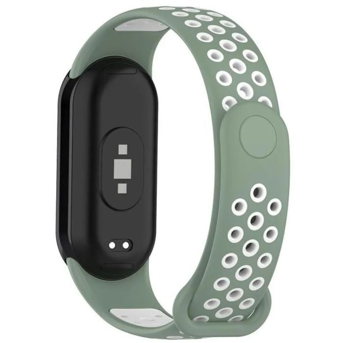 Ремінець до фітнес браслета BeCover Vents Style для Xiaomi Mi Smart Band 10 Black-Green (713629) зображення 3