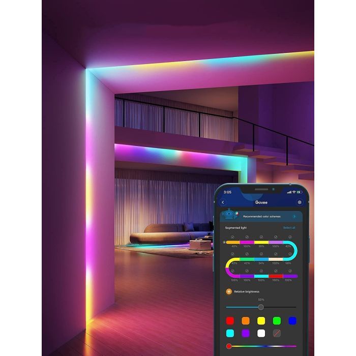Светодиодная лента Govee H612C S With Protective Coating, 10.0m, RGBICW, WI-FI/Bluetooth, white (H612CCD1) изображение 2