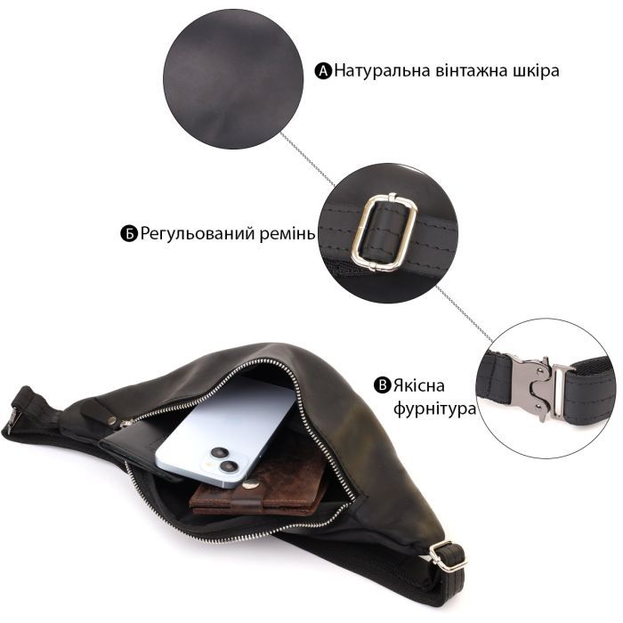 Сумка Shvigel Из натуральной кожи Черная (23138) изображение 4