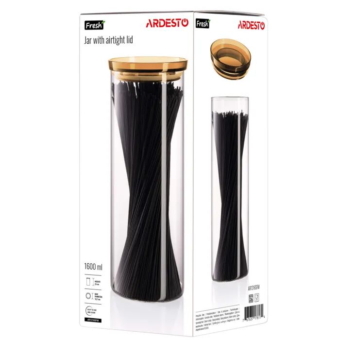 Банка Ardesto Fresh 1600 мл, скло, пластик, прозорий (AR1316SFM) изображение 7