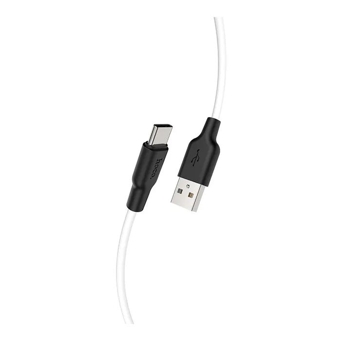 Дата кабель USB 2.0 AM to USB-C 1.0m 3A silicone black+white HOCO (6931474711915)