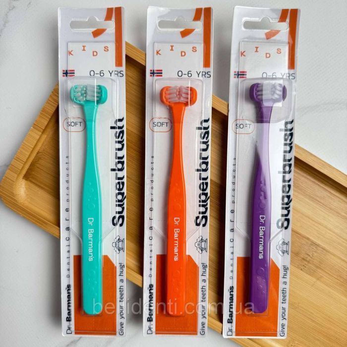 Дитяча зубна щітка Dr. Barman's Superbrush (Dentaco AG), 9603210000, тристороння (від 0-6 років), салатова (8.121/5) зображення 2