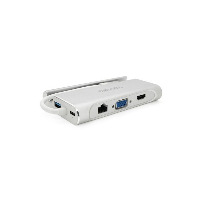 Концентратор VEGGIEG USB-C 5-in-1 USB-C + 3xUSB 3.0 + HDMI + RJ45 0.1m silver (TC07-S)