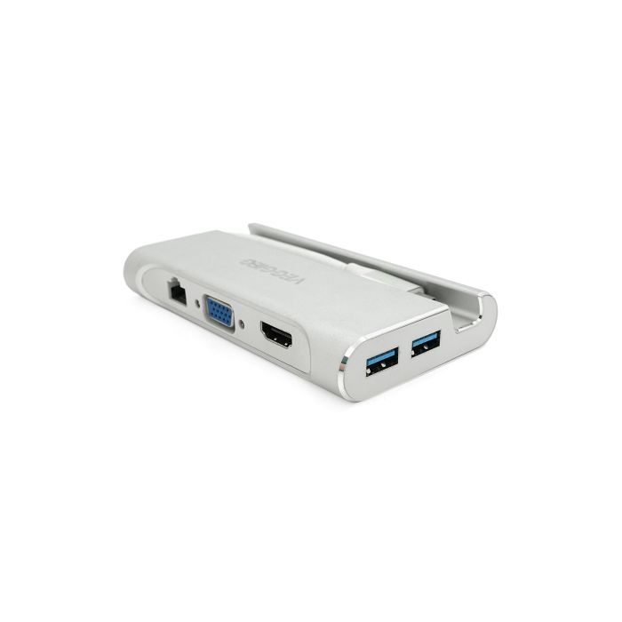 Концентратор VEGGIEG USB-C 5-in-1 USB-C + 3xUSB 3.0 + HDMI + RJ45 0.1m silver (TC07-S) изображение 2