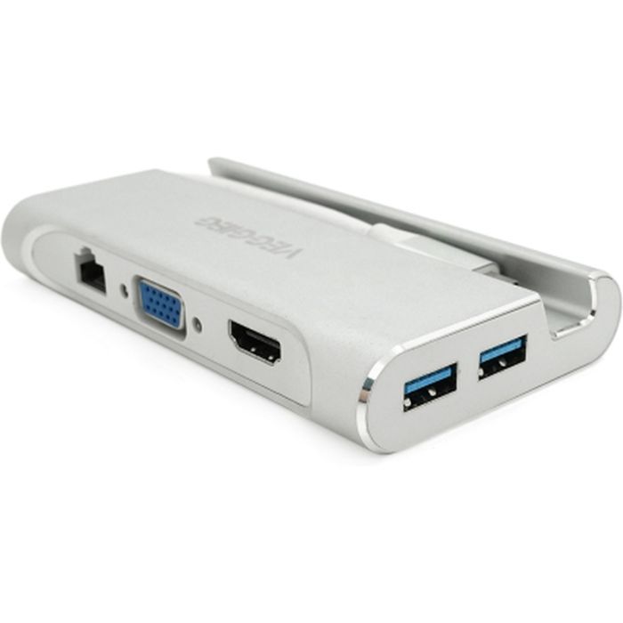 Концентратор VEGGIEG USB-C 5-in-1 USB-C + 3xUSB 3.0 + HDMI + RJ45 0.1m silver (TC07-S) зображення 2