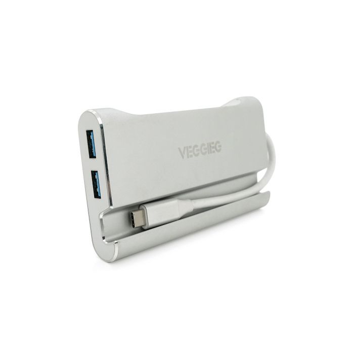 Концентратор VEGGIEG USB-C 5-in-1 USB-C + 3xUSB 3.0 + HDMI + RJ45 0.1m silver (TC07-S) изображение 3